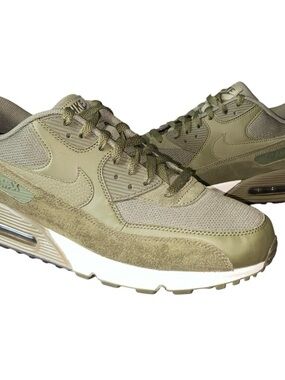 Nike Air Max 90 Olive Green Lace-Up Athletic Sneakers 537384-201 Size 11.5